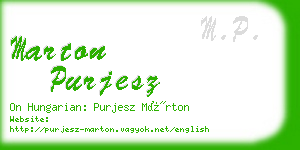 marton purjesz business card